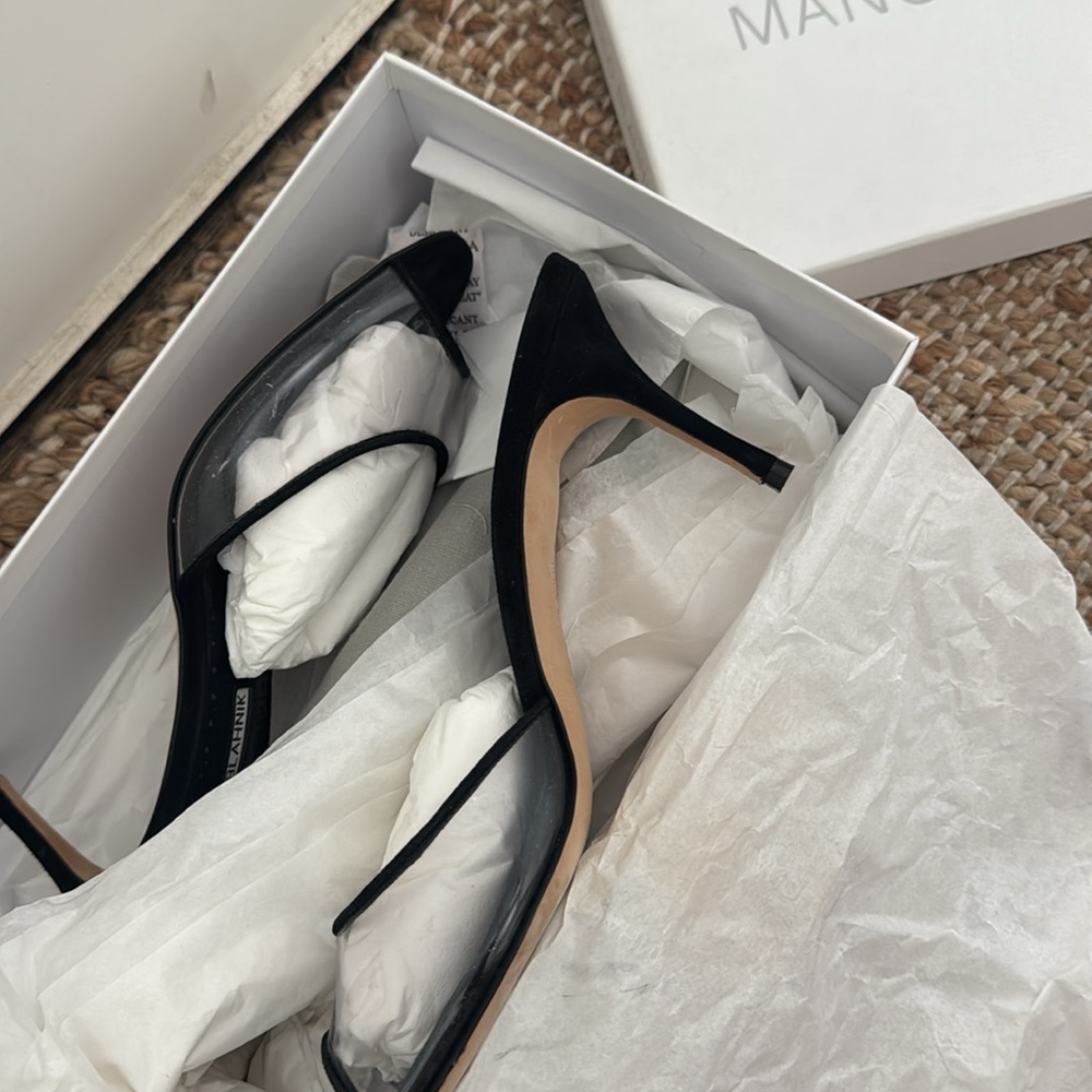 Manolo Blahnik pvc and suede mules - Picture 6 of 9